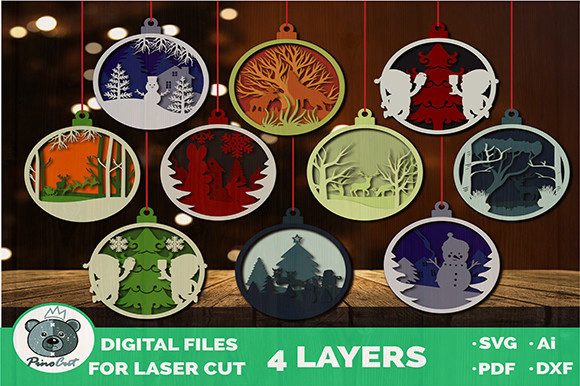10 3D Layered Christmas Ornaments