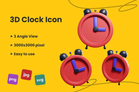 3D Clock Icon Design