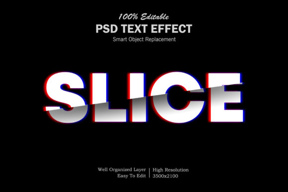 3D Color Vision Cut Sliced Text Effect