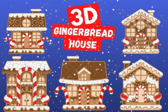 3D Gingerbread House SVG Bundle