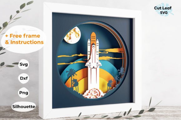 3D Rocket Shadow Box: Spaceship, Shuttle