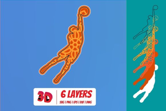 Basketball Player 3D Layered SVG Cut