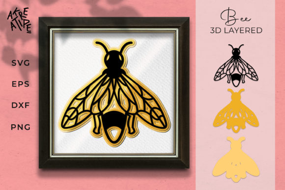 Bee 3D Layered Bee Papercut