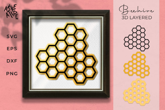 Beehive 3D Layered: Customizable Craft Design