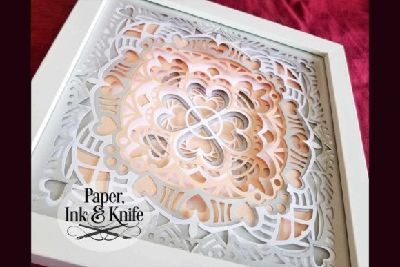 Hearts Mandala 3D Shadowbox Template