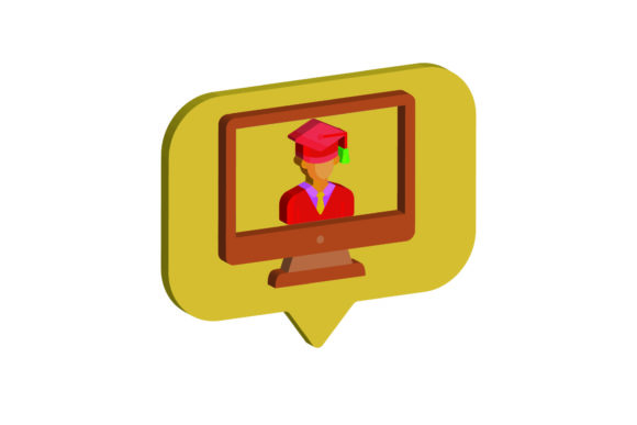 Laptop 3D Icon Graduation Design