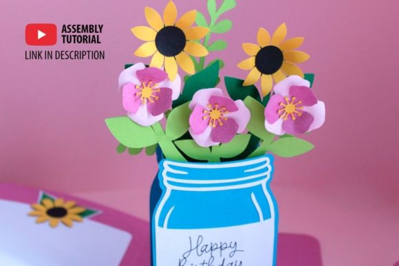 The Flowers in a Jar 3D Card